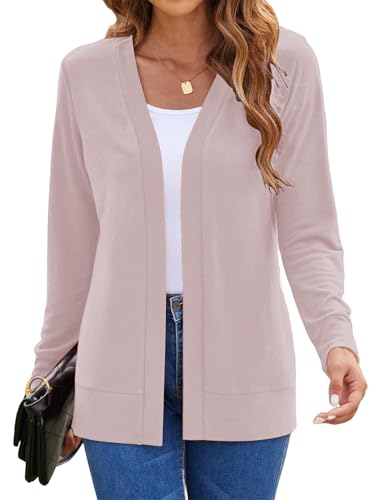 Hount Womens Casual Lightweight Long Sleeve Cardigans Soft Open